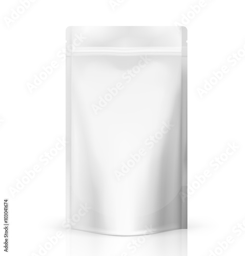 Blank Foil Food or Drink Bag Packaging illustration Isolated