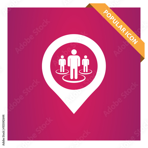 Street view with pin icon
