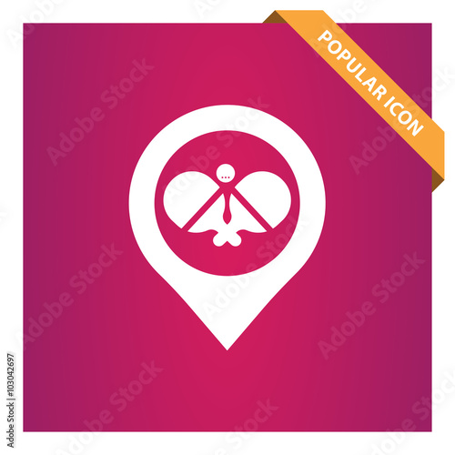 Ping pong with pin icon