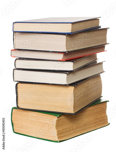 heap of books isolated on the white background