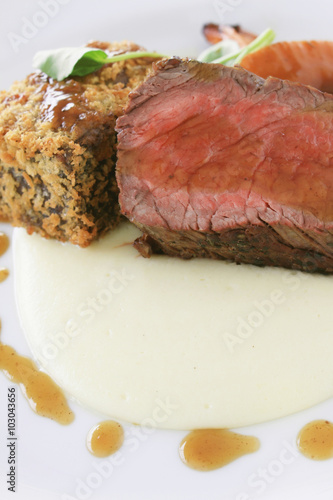 beef fillet plated meal