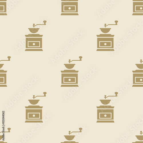 Coffee grinder mill pattern tile background seamless