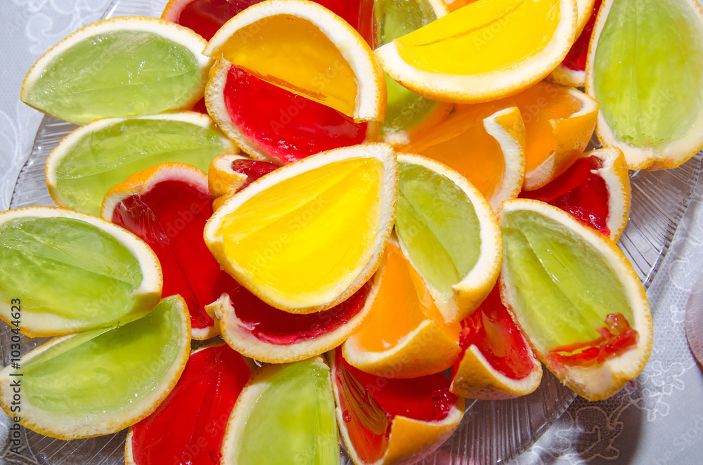 Assorted citrus peel jellies, a vibrant homemade party treat Assorted citrus peel jellies, a vibrant homemade party treat
