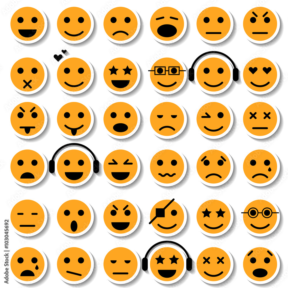 Set of Emoticons. Isolated Set of Emoticons. Isolated