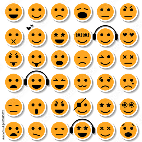 Set of Emoticons. Isolated