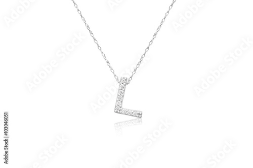 Wallpaper Mural Pretty Initial "L" Necklace with Sparkly Diamonds  Torontodigital.ca