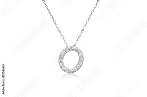 Pretty Initial "O" Necklace with Sparkly Diamonds 