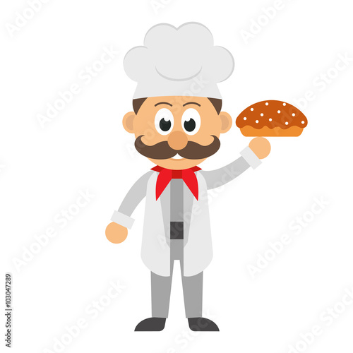 chef cartoon with pie