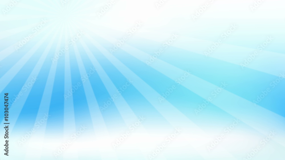 Abstract sunburst on gradient blue sky background loop animation. Top left glowing radial sunburst effect Abstract sunburst on gradient blue sky background loop animation. Top left glowing radial sunburst effect