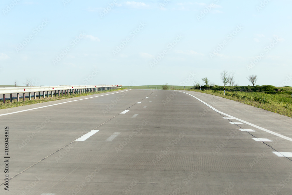 Fototapeta premium new asphalt road on nature