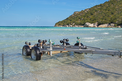 trailer on the beach boats