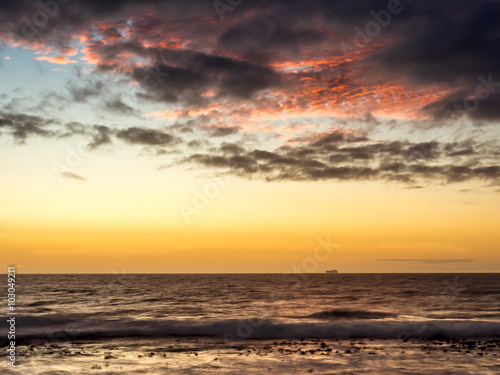 Sunset on a ship on the Atlantic Ocean in Cape Town - 1