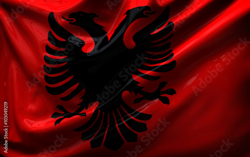 Beautiful flag of the Albania waving in the wind