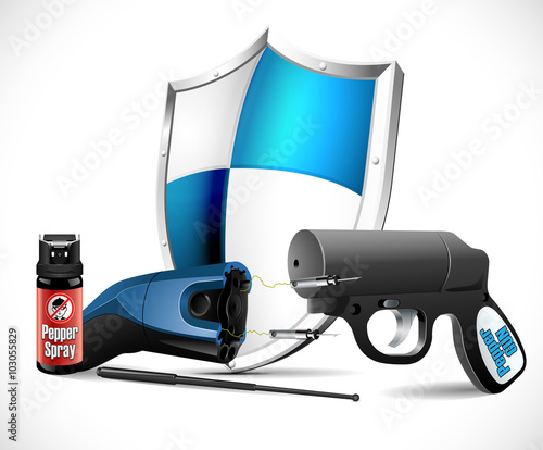Self defense weapons - taser, pepper spray and pepper pistol
