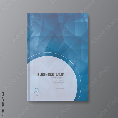 professional book design / modern vector polygonal, triangle shapes design cover for business, annual report