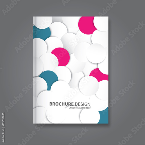 Book cover design template / vector circles or dots overlayed in brochure design for business or presentation, report