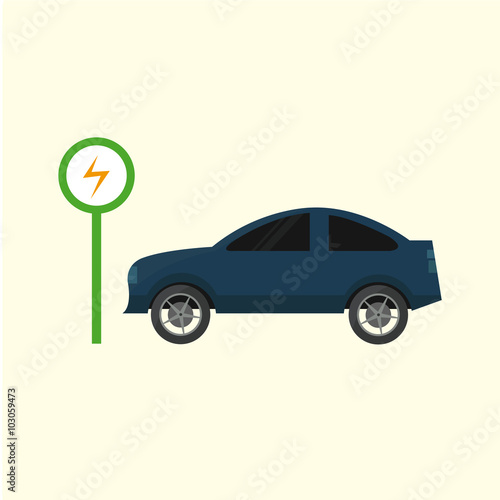 Fototapeta Naklejka Na Ścianę i Meble -  Electric Vehicle icons over color background