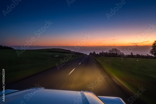 Driving at dusk