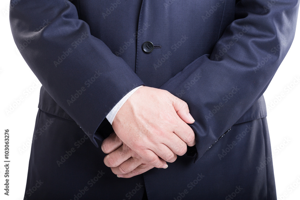 pose and gesture of old Asian businessman