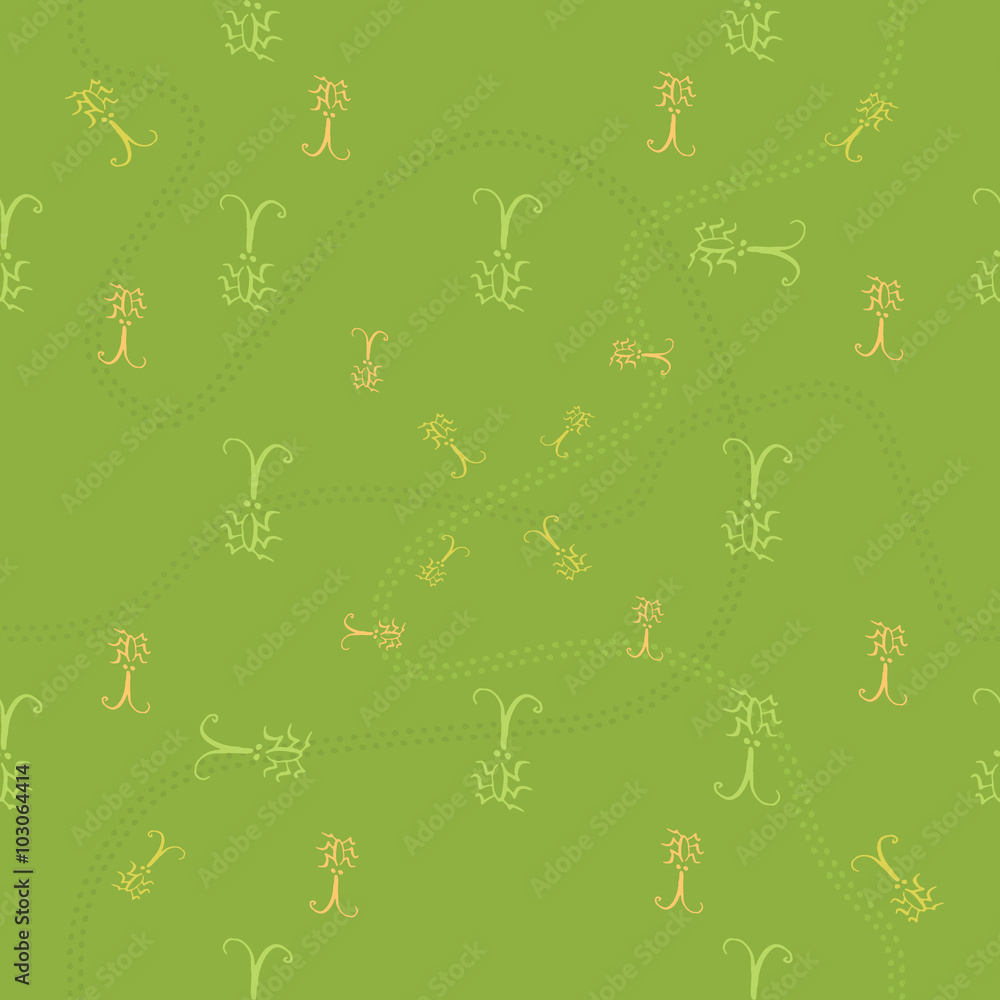 Seamless pattern with bugs and traces Seamless pattern with bugs and traces