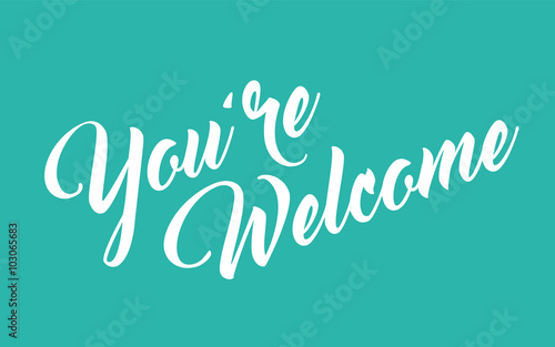 You're welcome hand lettering calligraphy