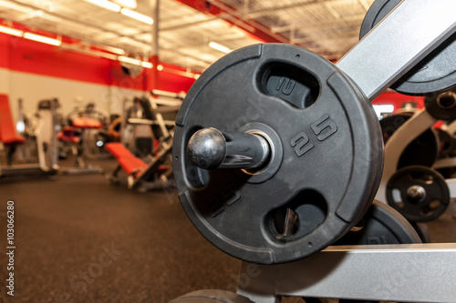 Barbell on Rack at Gym