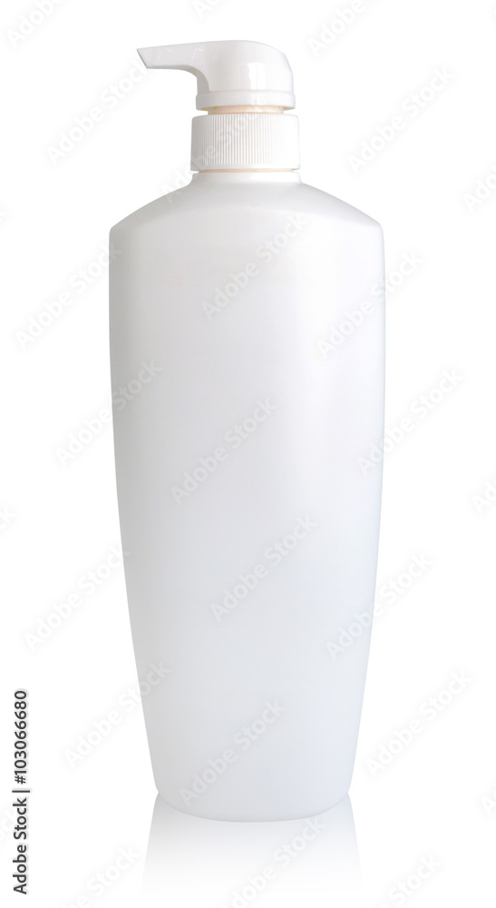 Plastic bottle cream without label isolated on white background. Plastic bottle cream without label isolated on white background.
