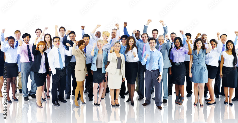 Crowd Business People Celebration Success Team Concept