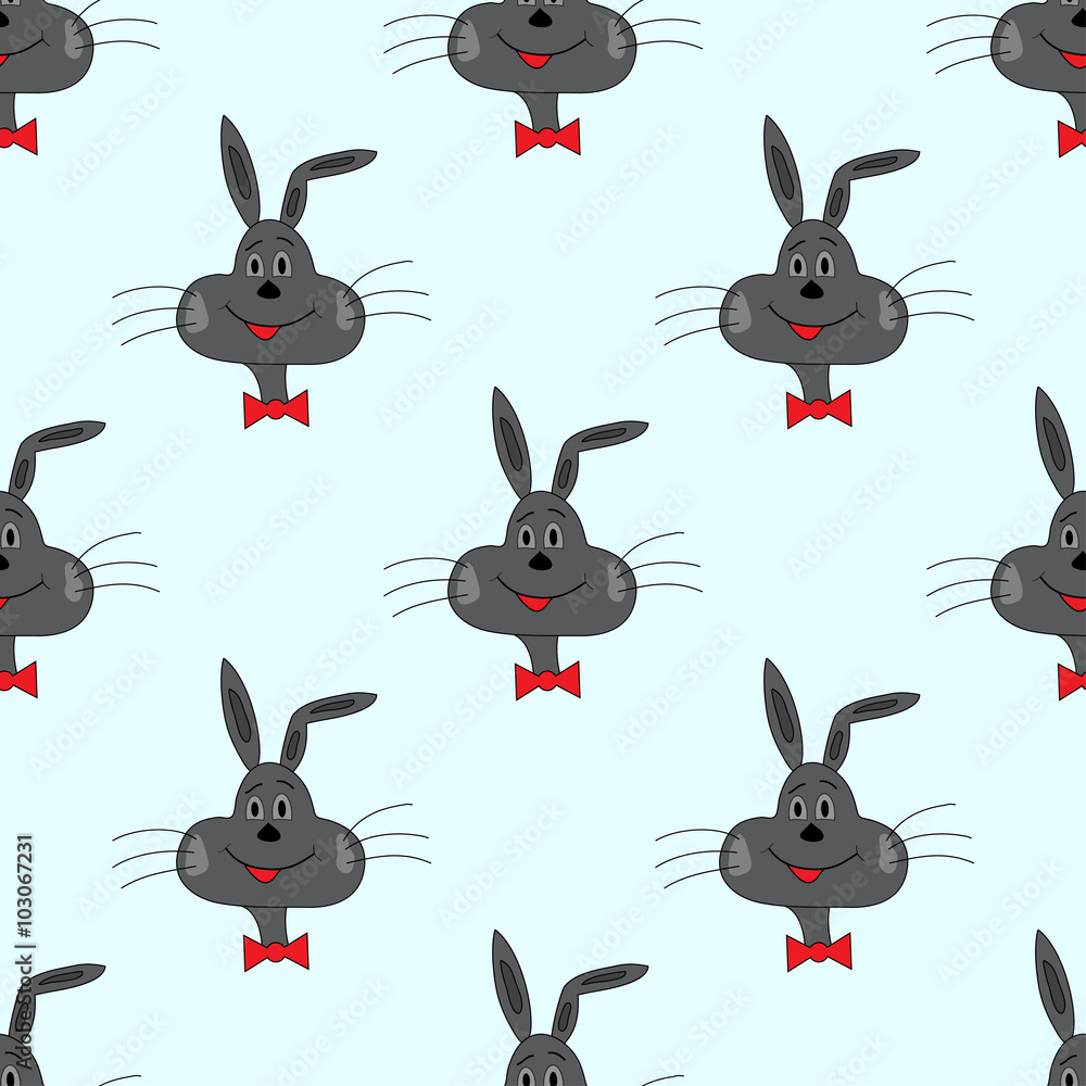 rabbit on a blue background vector illustration seamless pattern rabbit on a blue background vector illustration seamless pattern