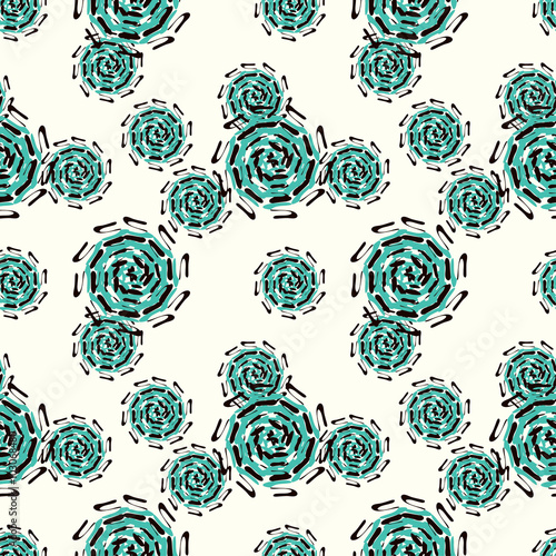 green cog abstract seamless pattern on a light background