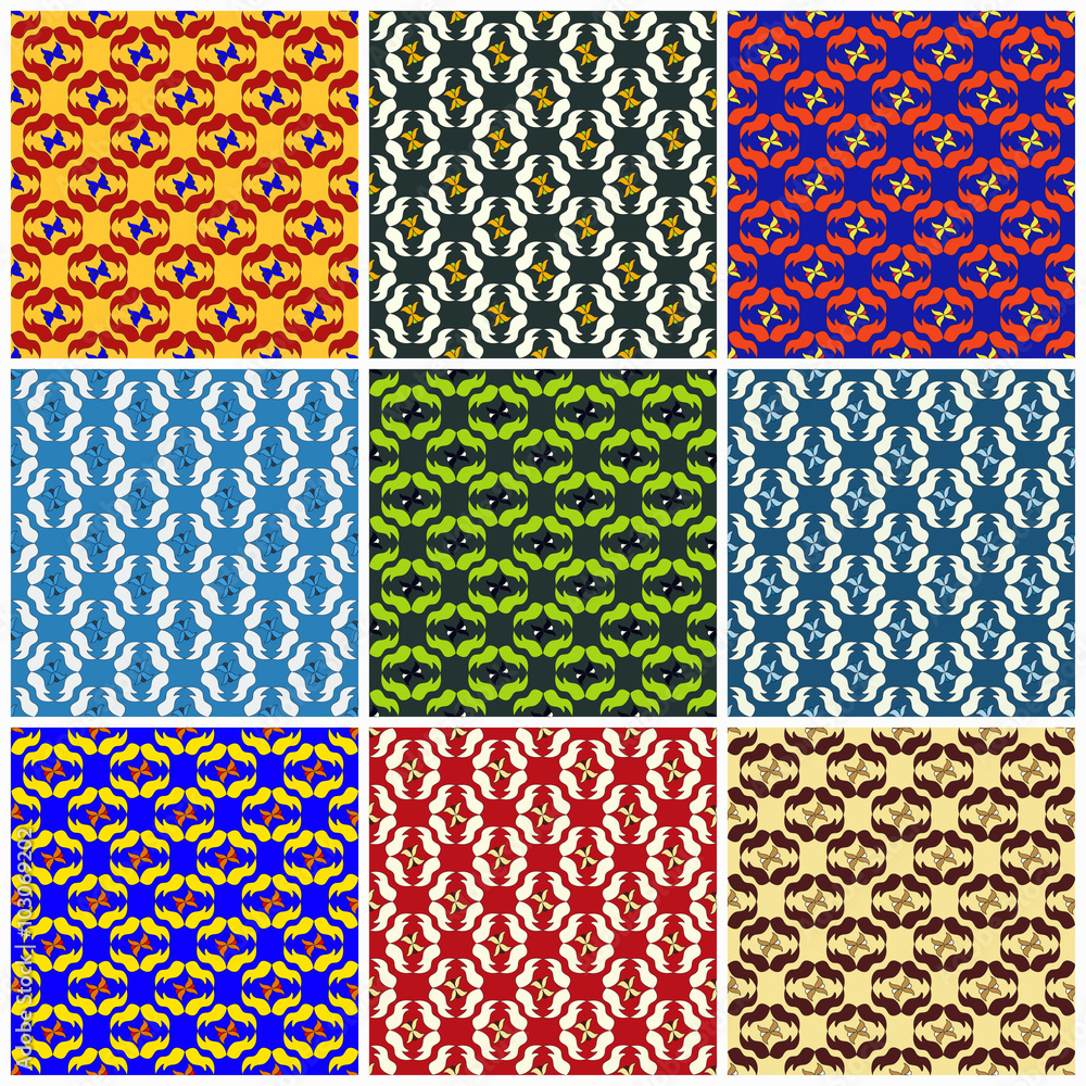a collection of beautiful colored seamless pattern a collection of beautiful colored seamless pattern