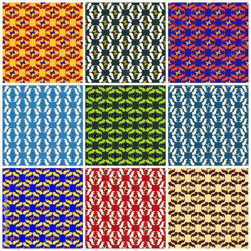a collection of beautiful colored seamless pattern