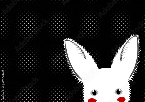 White Rabbit Dots Backgroun...