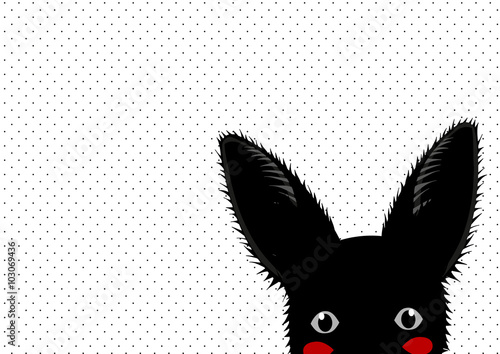 Black Rabbit Dots Backgroun...
