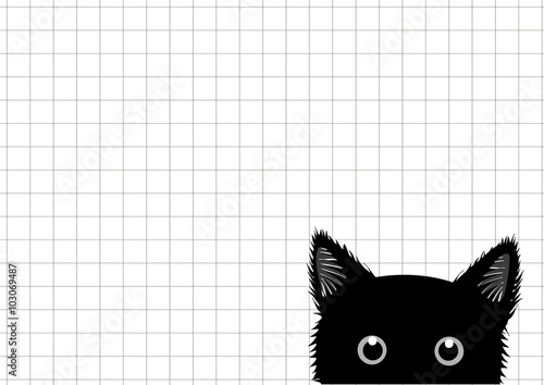 Black Cat Grid Background V...