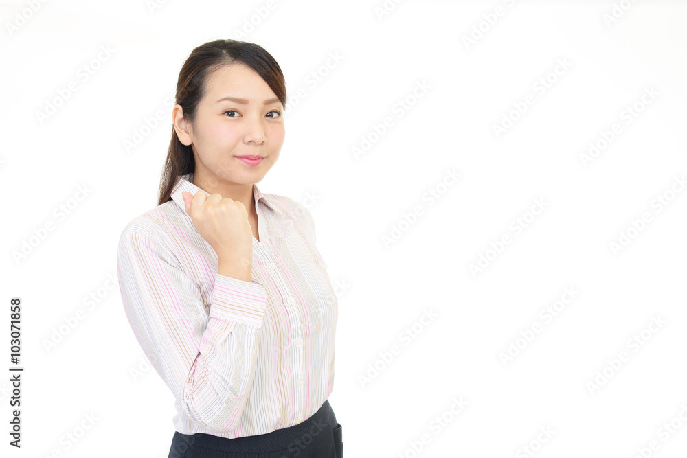 ガッツポーズの女性 ガッツポーズの女性
