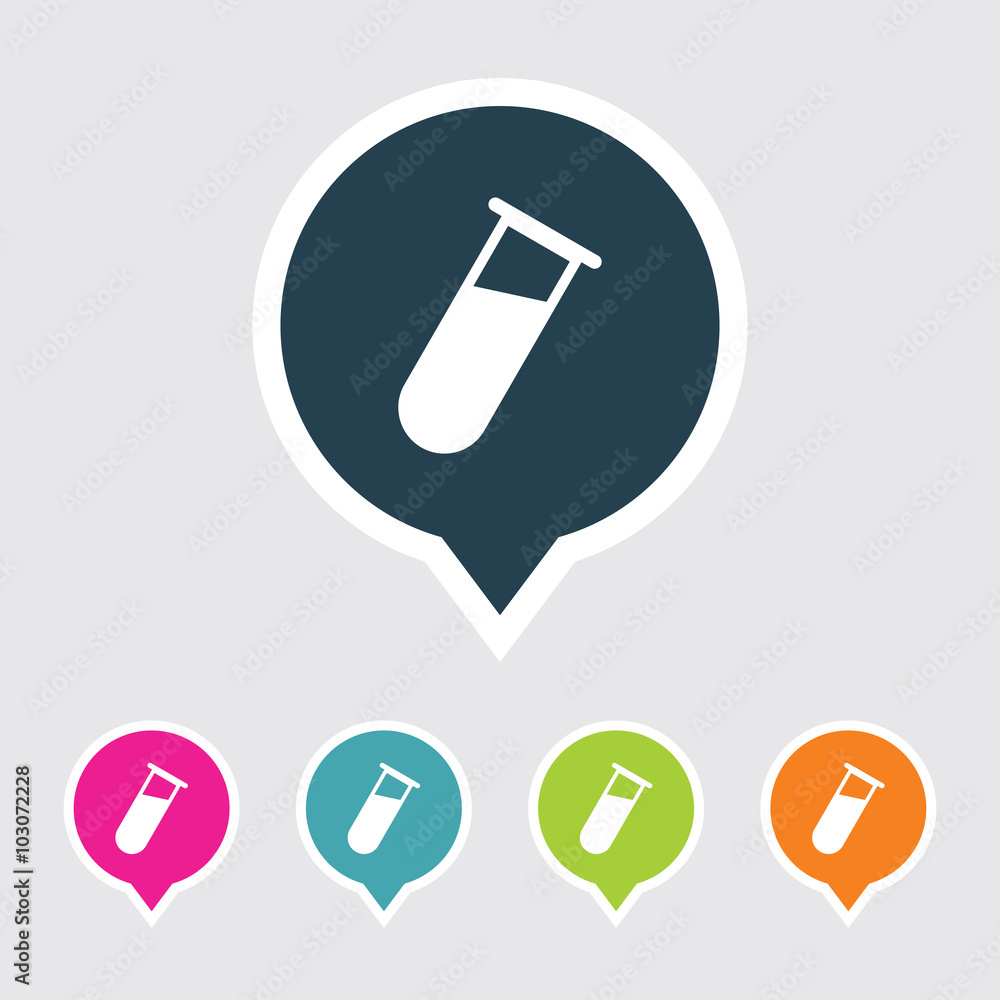 Very Useful Editable Testing Tube Icon on Different Colored Pointer Shape. Eps-10. Very Useful Editable Testing Tube Icon on Different Colored Pointer Shape. Eps-10.