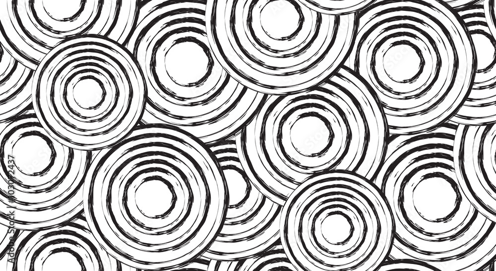 Seamless black and white texture with grunge circles Seamless black and white texture with grunge circles