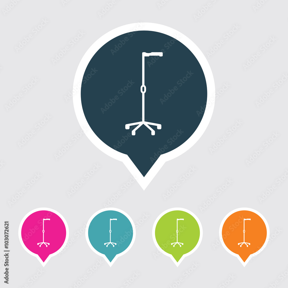 Very Useful Editable Crutches Icon on Different Colored Pointer Shape. Eps-10. Very Useful Editable Crutches Icon on Different Colored Pointer Shape. Eps-10.