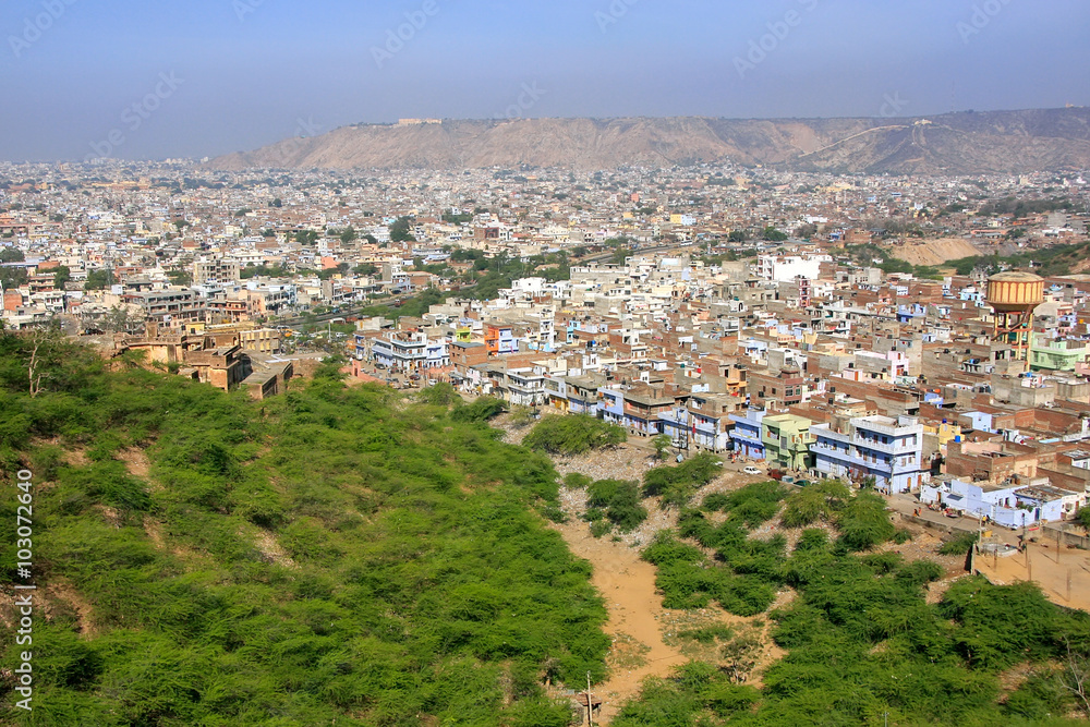 View of Jaipur city, Rajasthan, India.