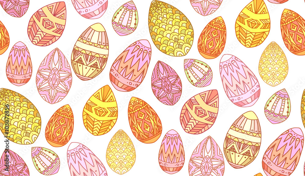 Seamless texture with doodle easter eggs Seamless texture with doodle easter eggs