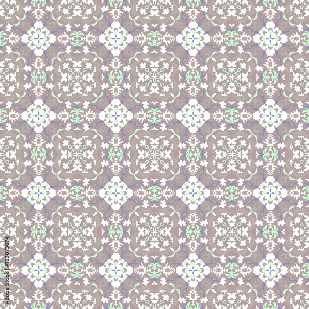 Fototapeta premium Abstract colored flowers seamless pattern vector illustration