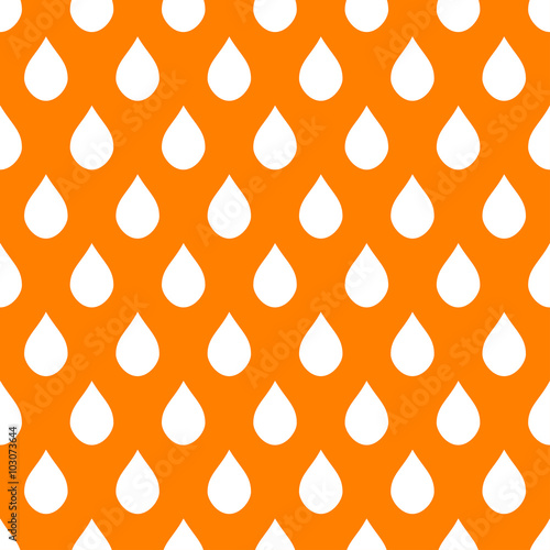 Orange White Water Drops Background Vector Illustration.