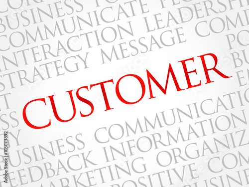 CUSTOMER word cloud, business concept