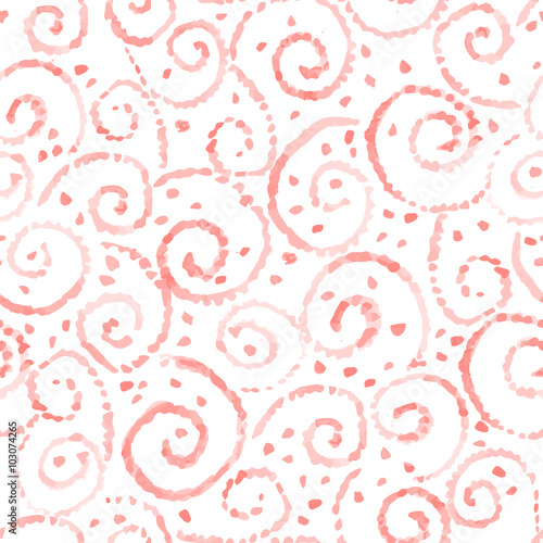 watercolor swirls seamless vector pattern