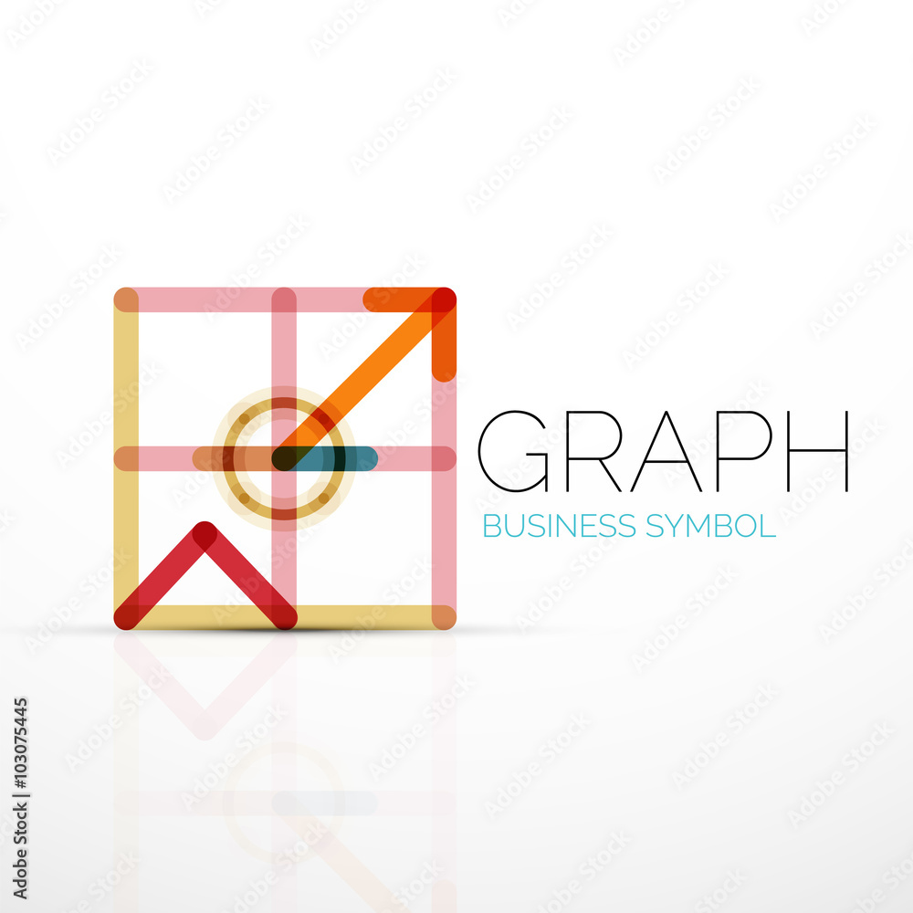 Abstract logo idea, linear chart or graph business icon. Creative vector logotype design template Abstract logo idea, linear chart or graph business icon. Creative vector logotype design template