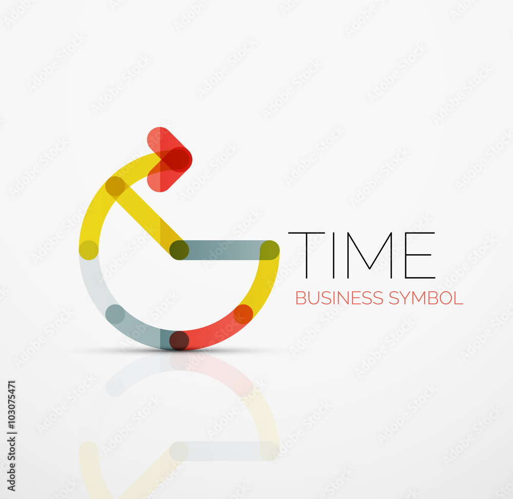 Vector abstract logo idea, time concept or clock business icon. Creative logotype design template Vector abstract logo idea, time concept or clock business icon. Creative logotype design template