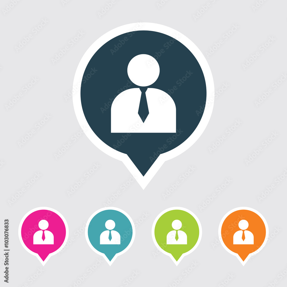 Very Useful Editable User Icon on Different Colored Pointer Shape. Eps-10. Very Useful Editable User Icon on Different Colored Pointer Shape. Eps-10.