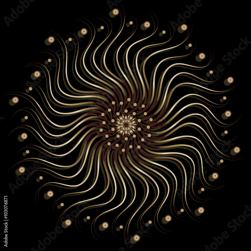 Bronze circle in trendy line style