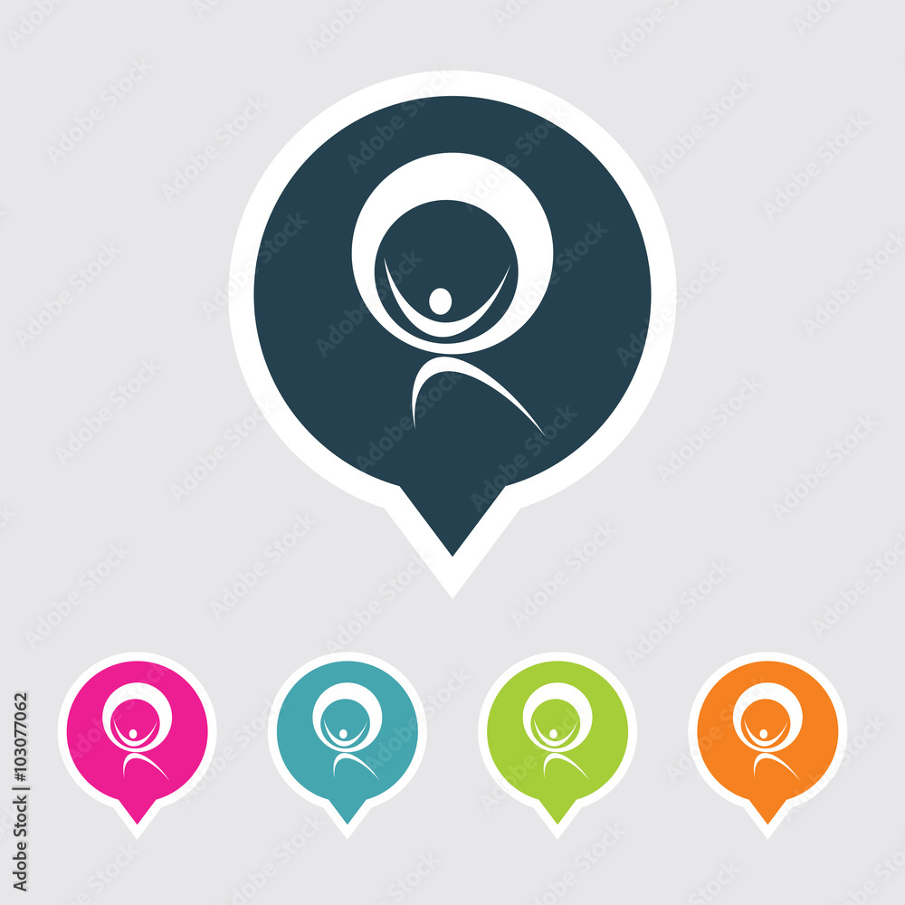 Very Useful Editable Man In Round Icon on Different Colored Pointer Shape. Eps-10. Very Useful Editable Man In Round Icon on Different Colored Pointer Shape. Eps-10.